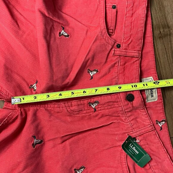 L.L. Bean Women’s Size 14 Reg Straight Pink Corduroy Pants Embroidered Ducks NWT - Picture 9 of 12